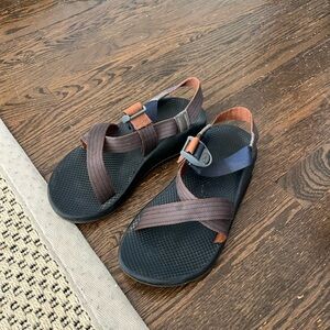 Men's Navy & Orange Adjustable Chacos Sandals